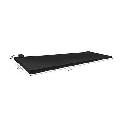 Prateleira Prat-K Kids Me Leve com Suporte Preta 1,2x20x60cm