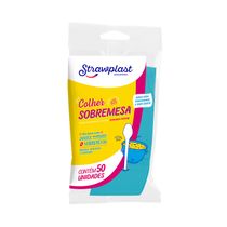 Colher Strawplast para Sobremesa com 50 Unidades Azul