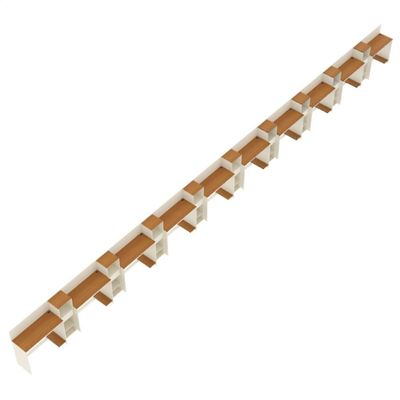 Conjunto De Escritório Tech 9 Livreiro E 10 Mesas 90cm - Via - Off White E Cedro Off White E Cedro
