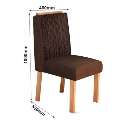 Conjunto 2 Cadeiras Estofadas Para Mesa De Jantar Naturalle Roma Bom Pastor
