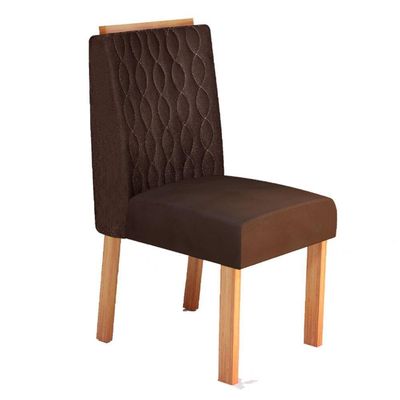Conjunto 2 Cadeiras Estofadas Para Mesa De Jantar Naturalle Roma Bom Pastor