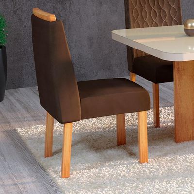 Conjunto 2 Cadeiras Estofadas Para Mesa De Jantar Naturalle Roma Bom Pastor