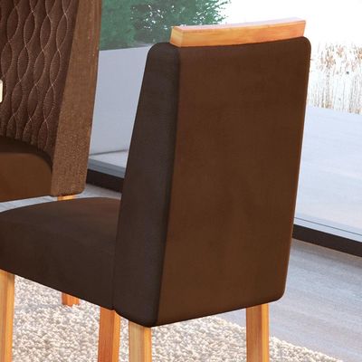 Conjunto 2 Cadeiras Estofadas Para Mesa De Jantar Naturalle Roma Bom Pastor