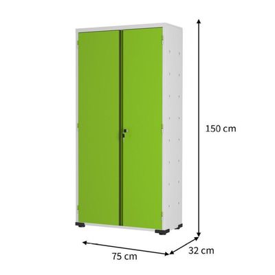Armário Aço Escritório Fechadura 3 Prateleiras Ea303 Verde