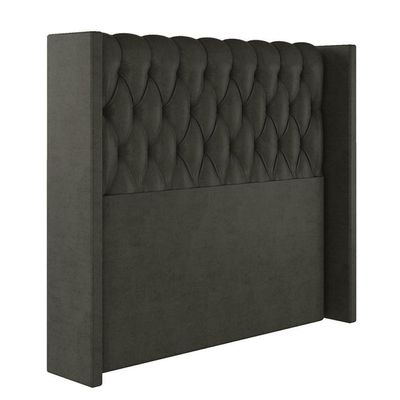 Cabeceira Estofada King 195 Cm Pérola Veludo Marrom