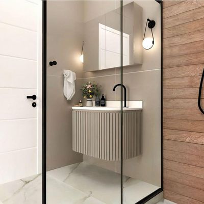 Gabinete Para Banheiro Suspenso Emma 80cm Branco/santiago