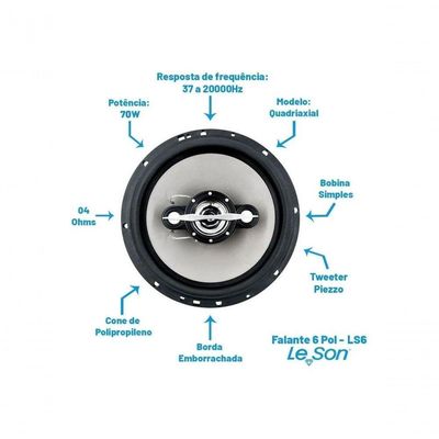 Kit Alto Falante Leson Ls60 70w 4 Oh
