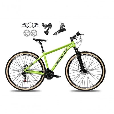 Bicicleta Aro 29 Absolute Nero 5 Alumínio 24v Câmbios Shimano Freio A Disco Hidráulico Verde Tam: 17
