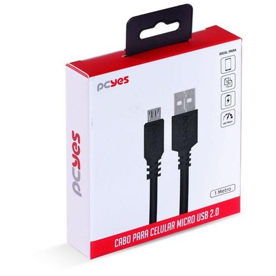 Cabo Celular Micro Usb Usb A 2.0 1m Preto