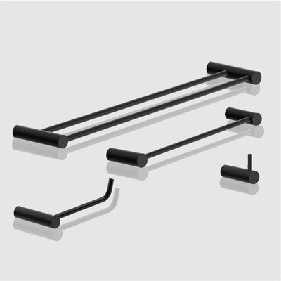 Kit Acessórios Para Banheiro Preto Fosco 4 Peças Grego Metal 2060or
