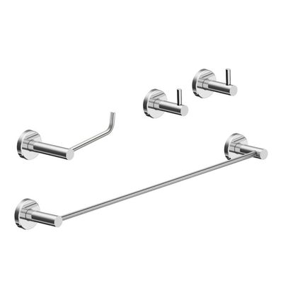 Kit De Acessórios Para Banheiro Escovado 4 Peças Grego Metal 2050at