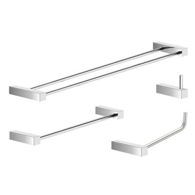 Kit Acessórios Para Banheiro Alto Brilho 4 Peças Grego Metal 2060tr