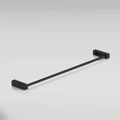 Porta Toalha Toalheiro Para Banheiro Preto Fosco Troia 60cm