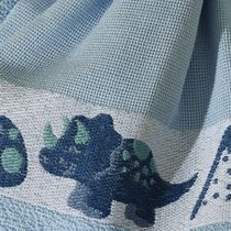 Kit ( 3 ) Toalha de Banho KazzaVip Infantil 100% Algodão Jacquard Barra para Bordar Funny Branco e Azul e Rosa