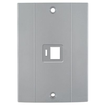 Tampa com suporte 1 tomada RJ 45 para conduletes Plastibox