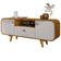 Rack Para Sala de Estar TV 55 Pol Orgânico Picasso B02 Naturalle Off White - Lyam Decor