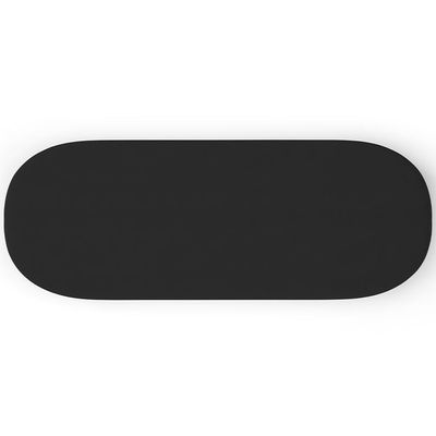Kit 02 Puffs Decorativos Orgânicos Para Living Quarto 160cm Doha W01 Suede Preto - Lyam Decor