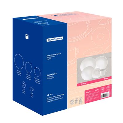 Aparelho de Jantar Tramontina Sophia em Porcelana 20 Peças
