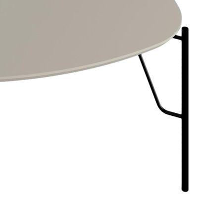 Mesa de Centro Para Sala de Estar Baixa Pés Industrial Preto Alef I03 Grigio - Lyam Decor
