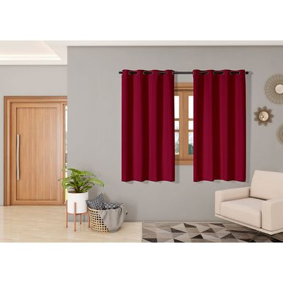 Cortina Isa Varão Tecido Oxford 2,00m x 1,40m p/ Janela Sala Quarto - Vermelho