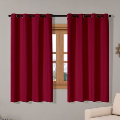 Cortina Isa Varão Tecido Oxford 2,00m x 1,40m p/ Janela Sala Quarto - Vermelho