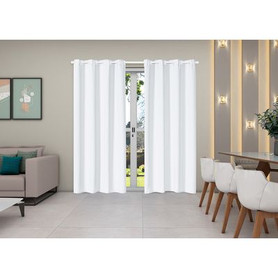 Cortina Isa Varão Tecido Oxford 2,80m x 2,30m p/ Porta Balcão - Branca
