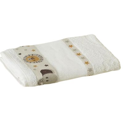 Kit ( 2 ) Toalha de Banho KazzaVip Infantil 100% Algodão Jacquard Barra para Bordar Funny Rosa e Branco