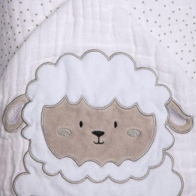 Toalha De Banho Soft Capuz Bordado Ovelha Papi