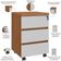 Gaveteiro Para Escritório com Rodízios 03 Gavetas Unik A02 Freijó Branco - Lyam Decor