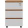 Gaveteiro Para Escritório com Rodízios 03 Gavetas Unik A02 Freijó Branco - Lyam Decor