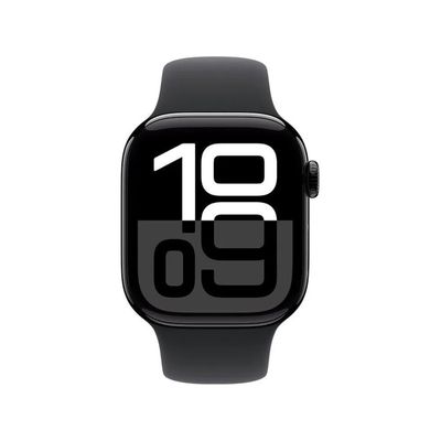 Apple Watch Series 10 (GPS 46 mm) Caixa Preto Brilhante em Alumínio com Pulseira Esportiva Preta (Jet Black)