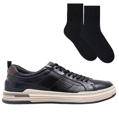 Kit Sapatênis Democrata Mike Masculino + Par de Meia 42 / Preto