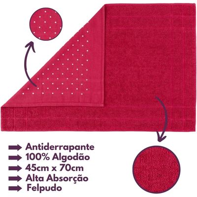 Jogo de Toalhas 6 Pçs - 2 Banho 2 Rosto 2 Piso Montreal 100% Algodão Rosa