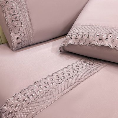 Jogo de Cama Lençol Queen D Mais 4 Peças - Rosê - 100% Poliéster