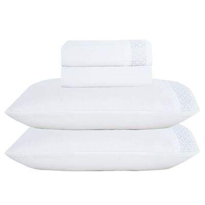 Jogo de Cama Lençol Casal Eclipse 4 Peças - Branco  - 100% Poliéster