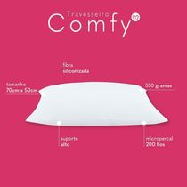 Travesseiro Comfy Suporte Alto 01 Peça - Branco