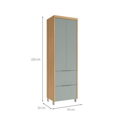 Paneleiro Marquesa 100% MDF 2 Portas 2 Gavetas Verde e Nature