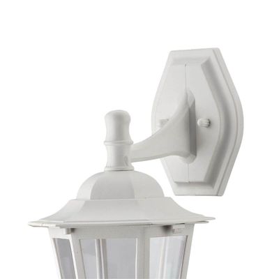 Arandela Colonial Luminária Branca de Parede E27 Clássica Lente Transparente Dital