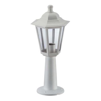 Balizador Clássico Branco Luminária para Jardim Lente Transparente Dital Colonial