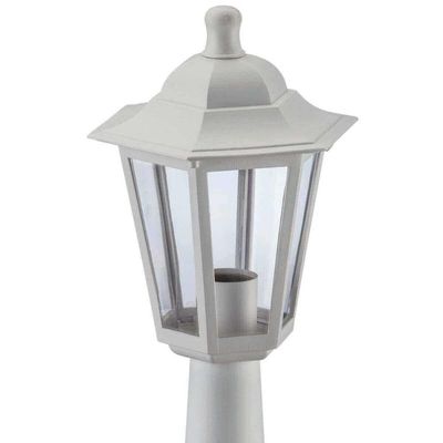 6 Balizadores Clássicos Brancos 44cm Luminárias de Chão Lente Transparente Gregos Dital
