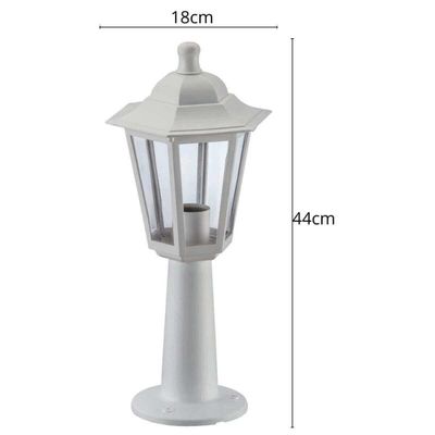 6 Balizadores Clássicos Brancos 44cm Luminárias de Chão Lente Transparente Gregos Dital