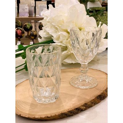 Conjunto De Copos De Vidro Para água 6 Peças 350 Ml Diamonds Lyor