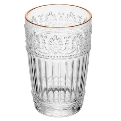 Conjunto 6 Copos De Cristal Com Fio De Ouro 350ml Mauve Wolff