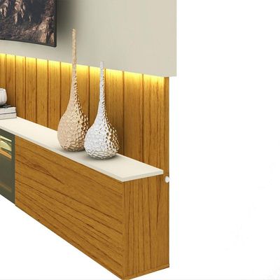 Home Para Tv Com Led Soberano Reflecta Com Off White - Gelius Móveis