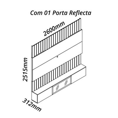 Home Para Tv Com Led Soberano Reflecta Com Off White - Gelius Móveis