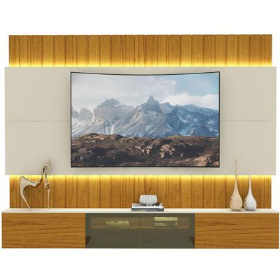 Home Para Tv Com Led Soberano Reflecta Com Off White - Gelius Móveis