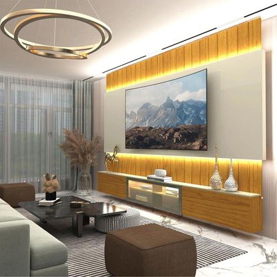 Home Para Tv Com Led Soberano Reflecta Com Off White - Gelius Móveis