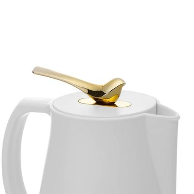 Garrafa Térmica 1 L Em Plástico Branca E Dourada New Bird Wolff