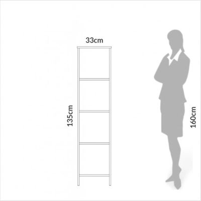 Estante 5 Prateleiras MDF 33x44x135 cm F28 Off White Freijó Dalla Costa