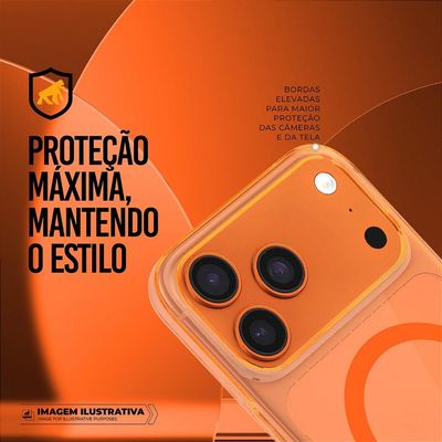 Capa para iPhone 17 Pro Max - Crystal Slim Magsafe - NÃO AMARELA - Laranja - Gshield